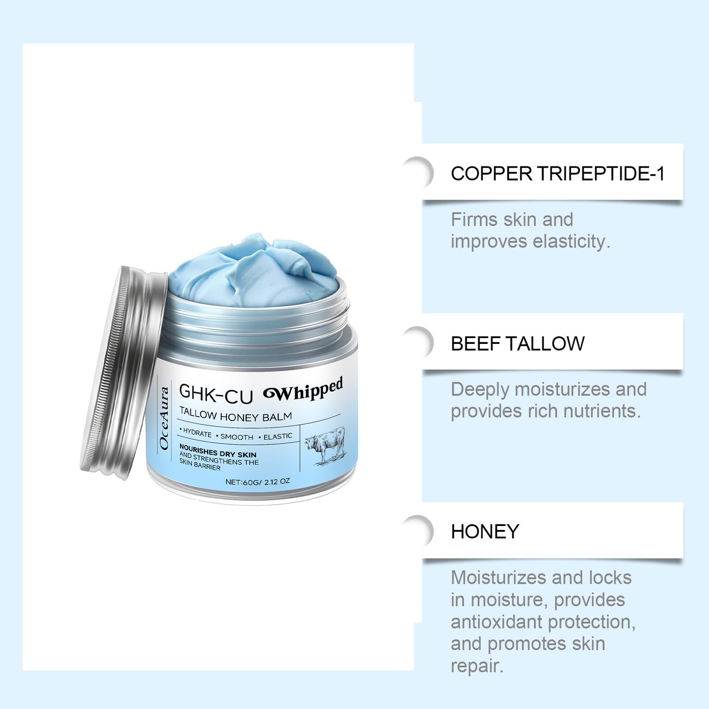 GHK-CU Whipped Tallow Honey Balm